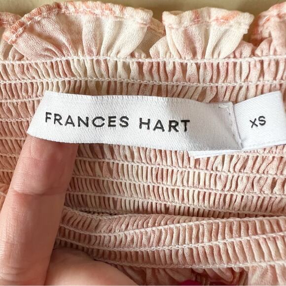 Frances Hart Smocked Dress Ruffle Sleeve Long maxi midi maternity‎ Sz XS - Picture 9 of 9